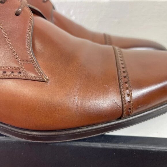 Magnanni 13317 Cap Toe Brown Leather Oxford Dress Shoes Lace up Men's Size 8.5 M - Picture 11 of 13